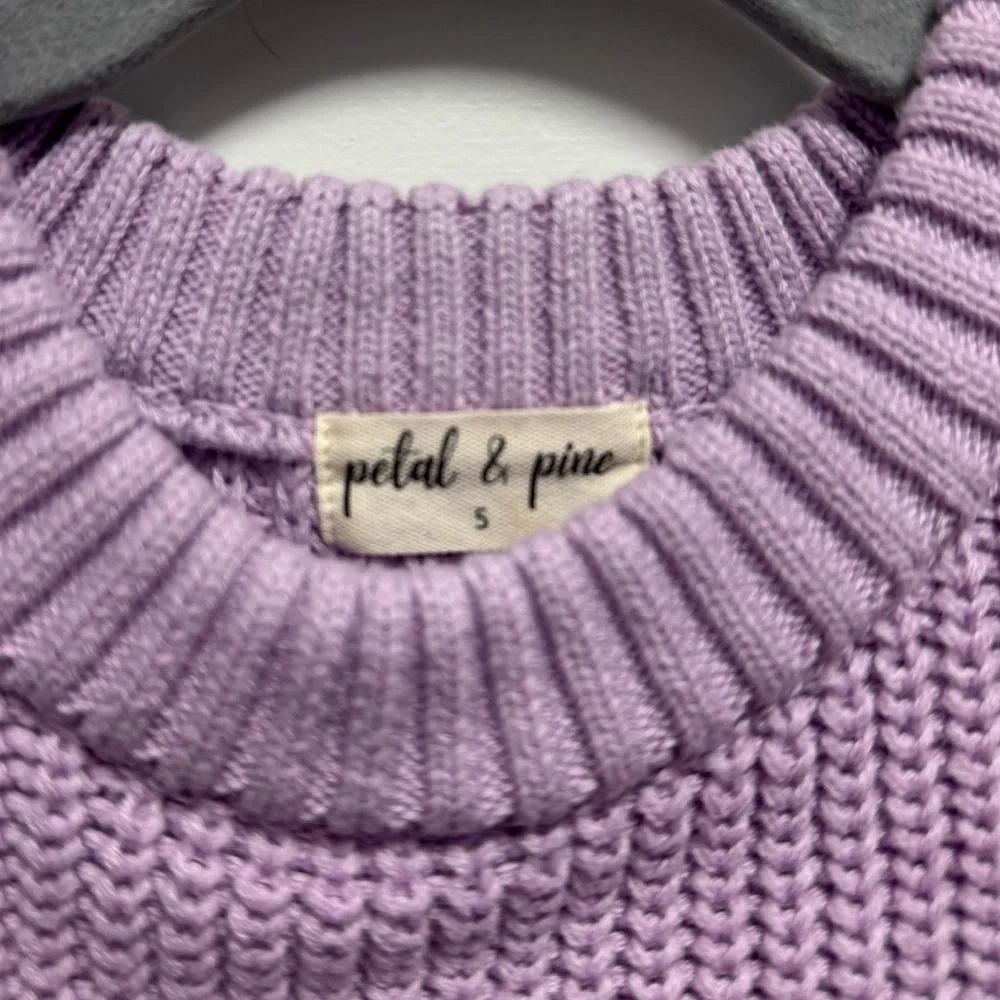 Kids Purple Sweater with Cute Ghost Design